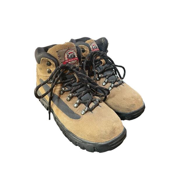 BRAHMA Boots Womens Brown Suede Work Hiking Steel Toe  Size 8.5 - Picture 1 of 5